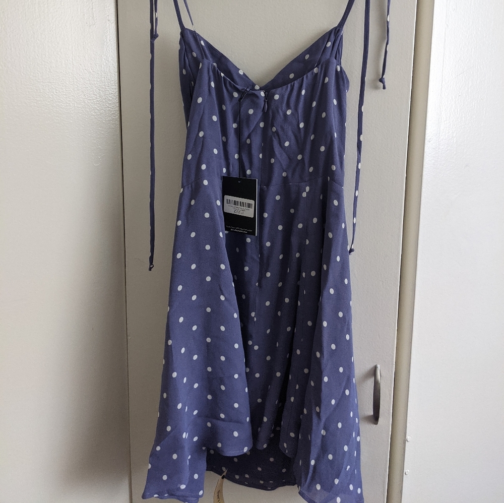 Reformation Lavender Polka Dot Mini Dress - Picture 5 of 6